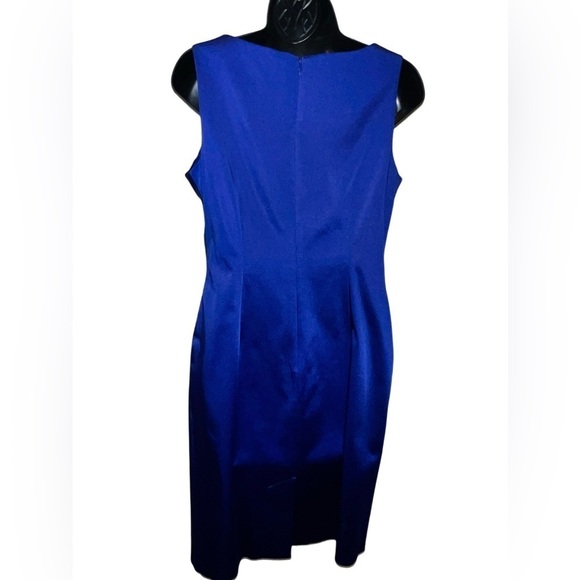 Talbots Women’s Silk Shift Midi Dress Sleeveless Lined Navy Blue Size 8P - Picture 8 of 10